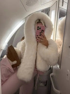 Oversized Faux Fur Hooded Winter Coat for Women - Cozy and Stylish Outerwear