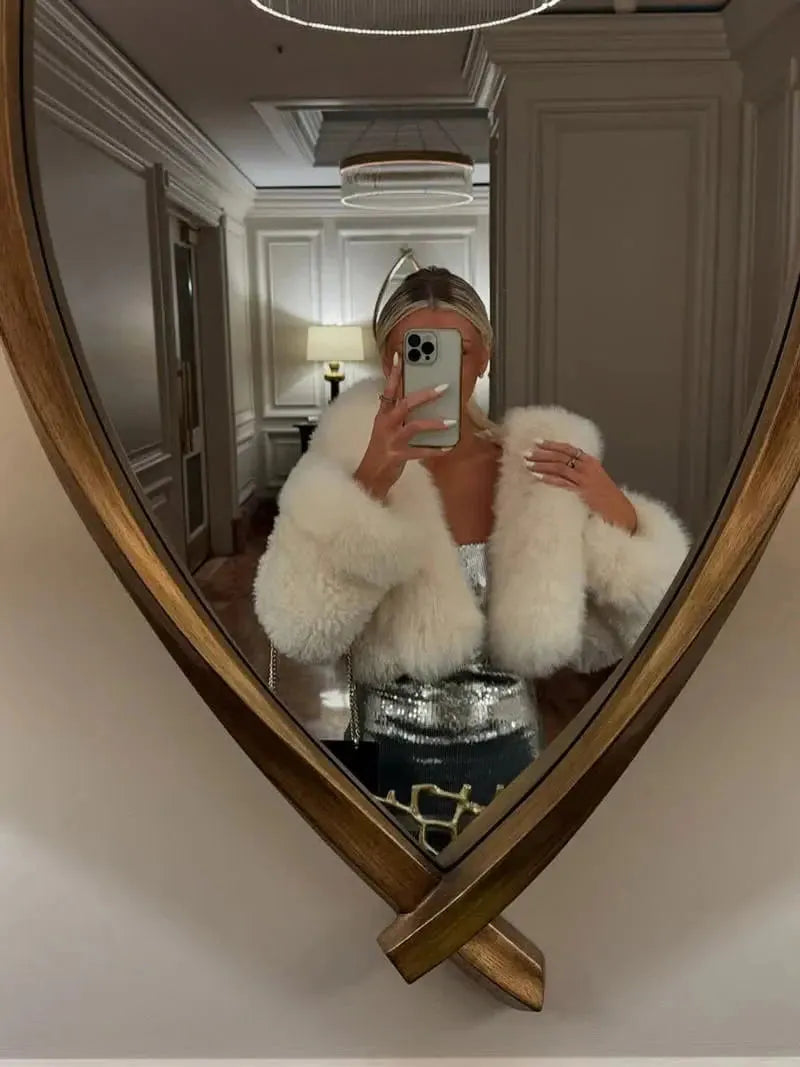 Oversized Faux Fur Hooded Winter Coat for Women - Cozy and Stylish Outerwear