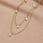Perlen-Drop-Layered-Halskette – Geschenk, Alltag