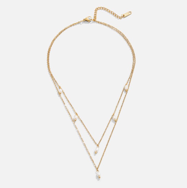 Perlen-Drop-Layered-Halskette – Geschenk, Alltag