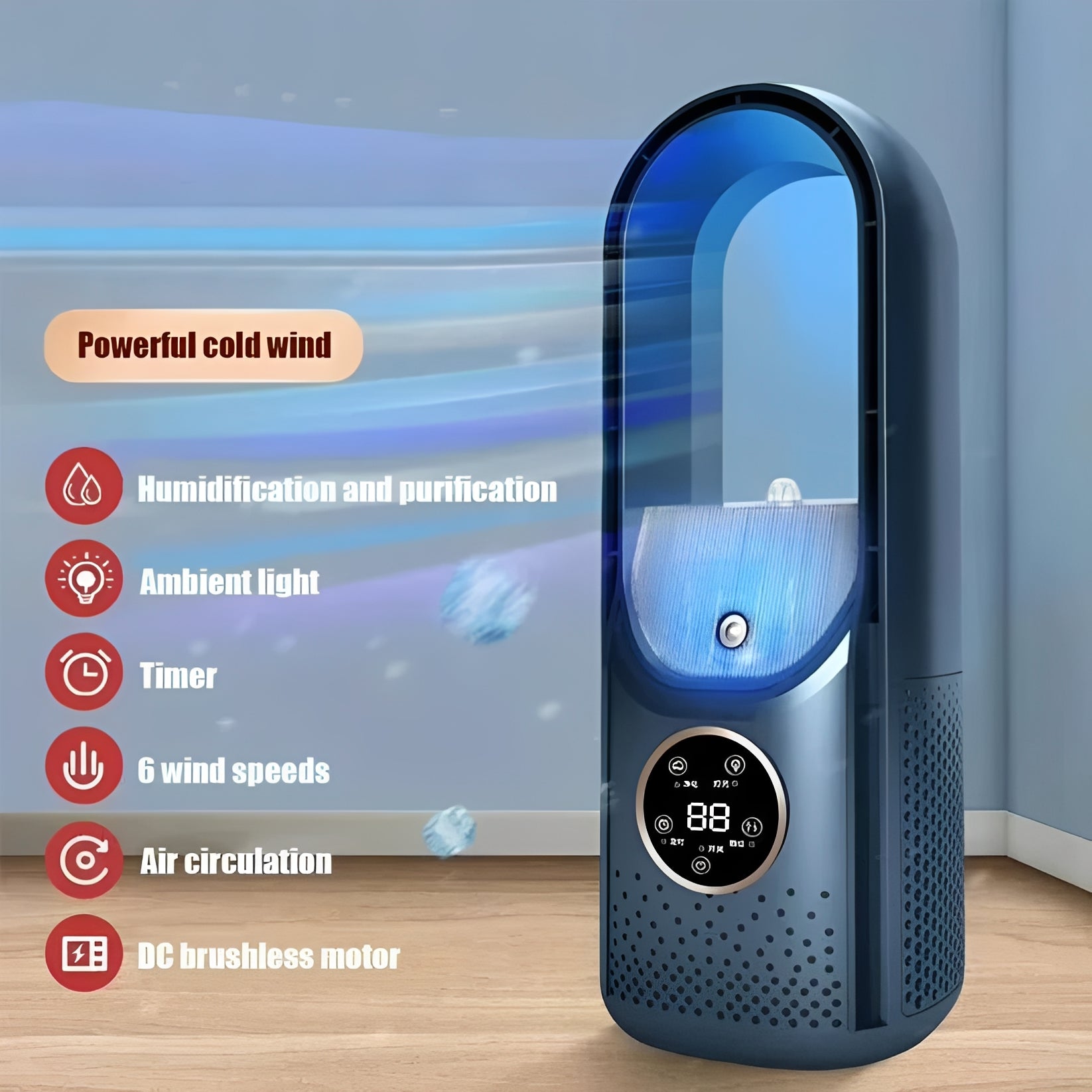 Portable 3-in-1 Air Cooler with Humidifier – Office, Night Use