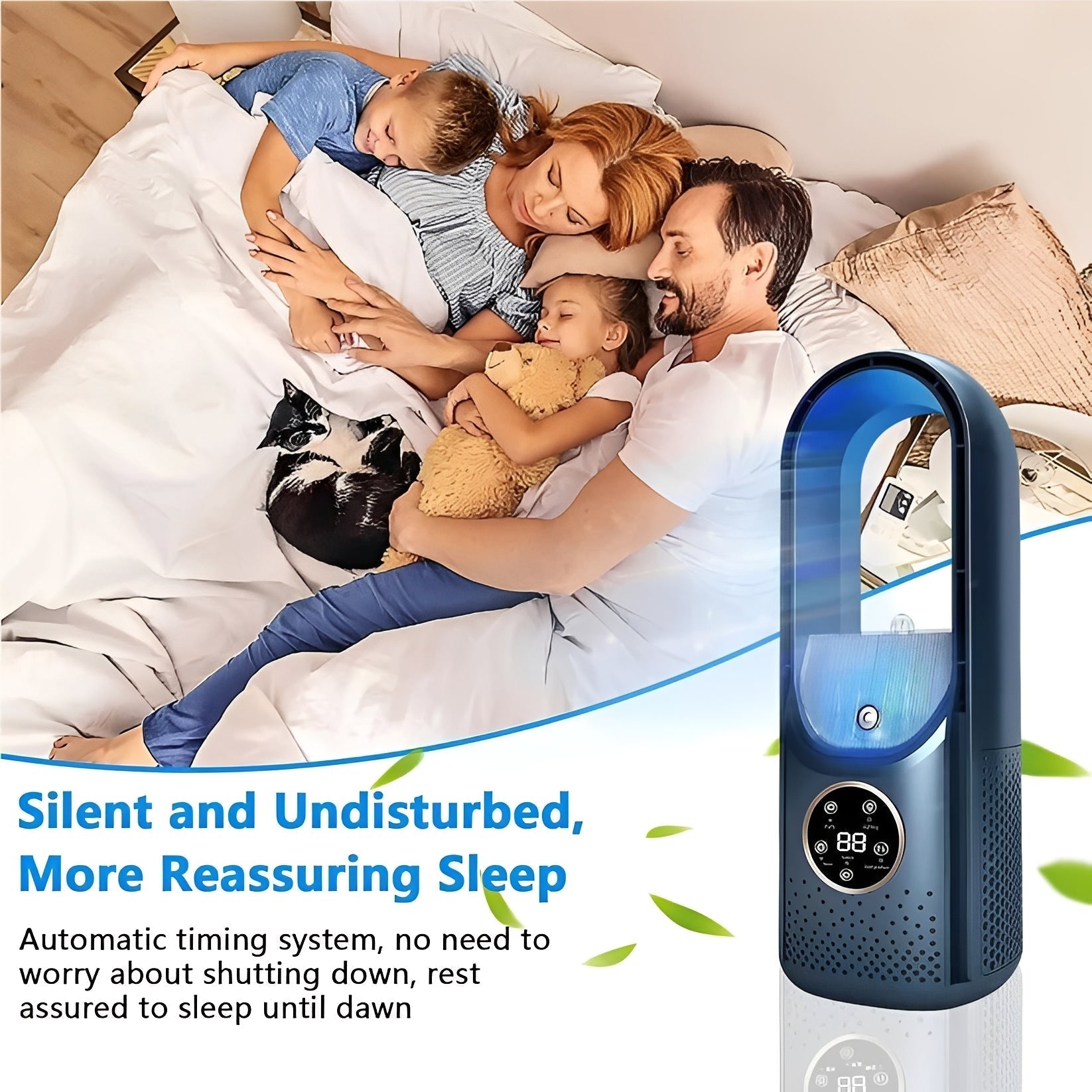 Portable 3-in-1 Air Cooler with Humidifier – Office, Night Use