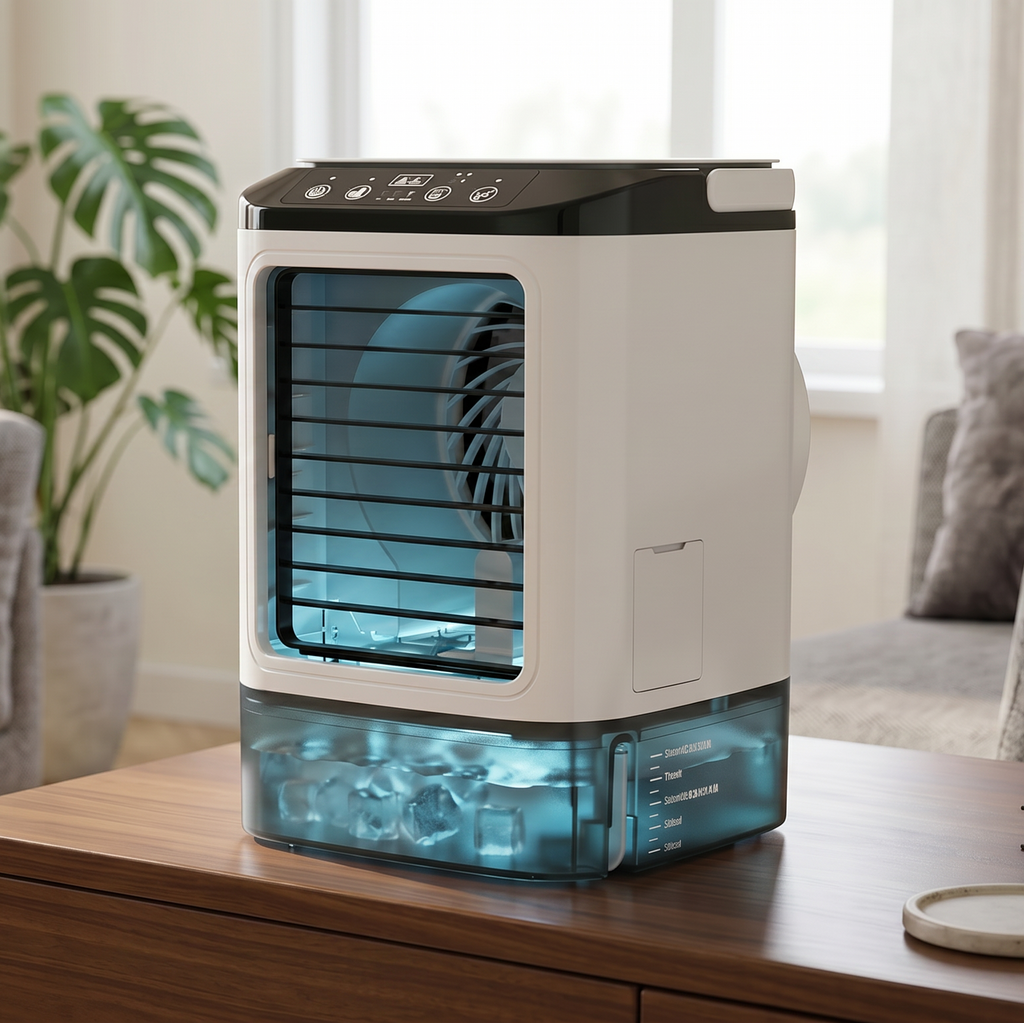 Portable 3-in-1 Air Cooler with Humidifier, Rechargeable Battery – Home, Travel