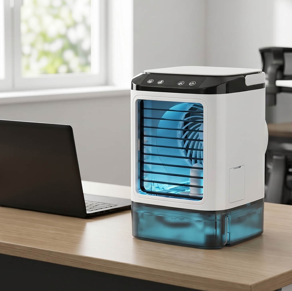 Portable 3-in-1 Air Cooler with Humidifier, Rechargeable Battery – Home, Travel