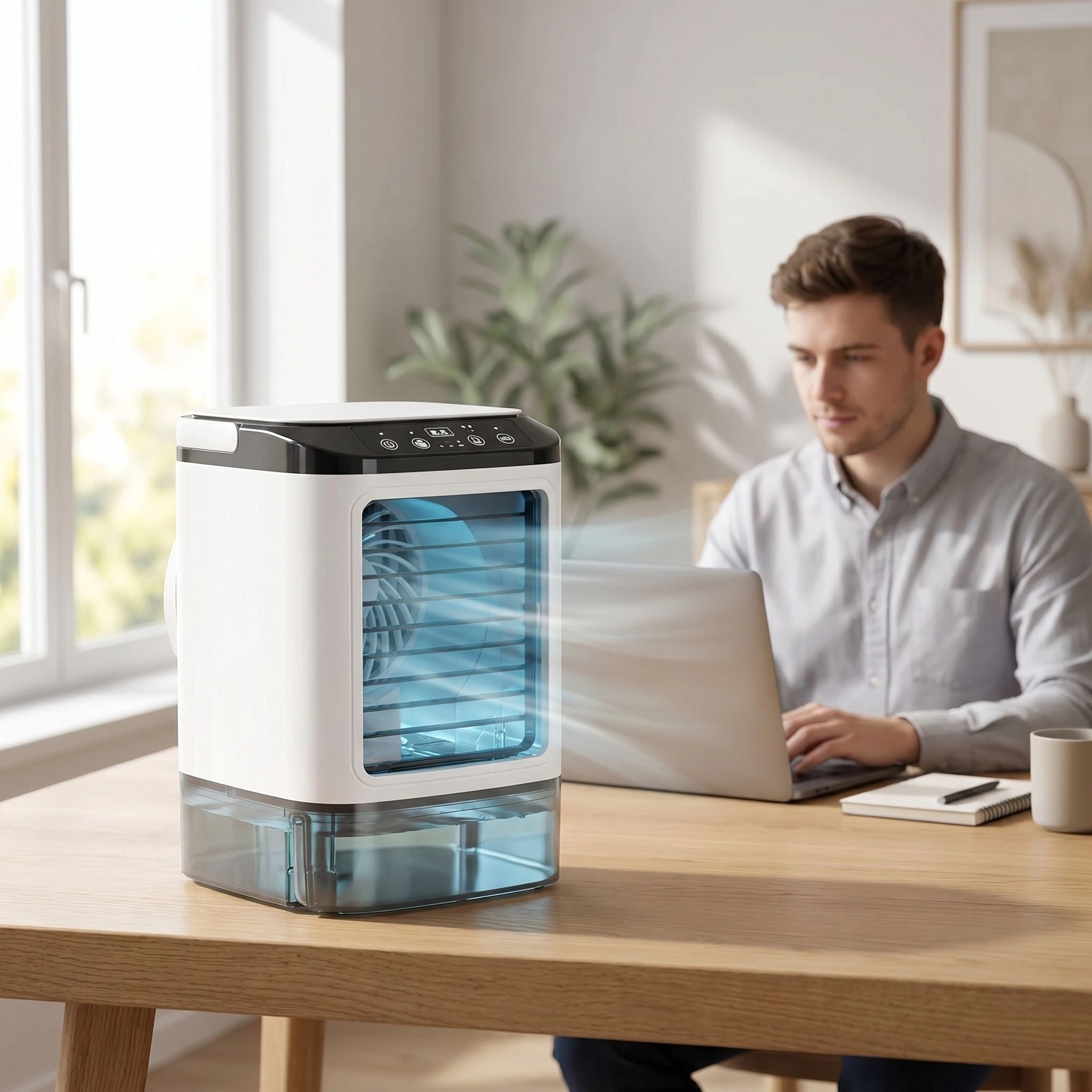 Portable 3-in-1 Air Cooler with Humidifier, Rechargeable Battery – Home, Travel