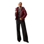 Shiny Quilted Jacket for Women with Removable Hood - Chic Casual Outerwear