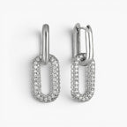Pavé Paperclip Link Earrings