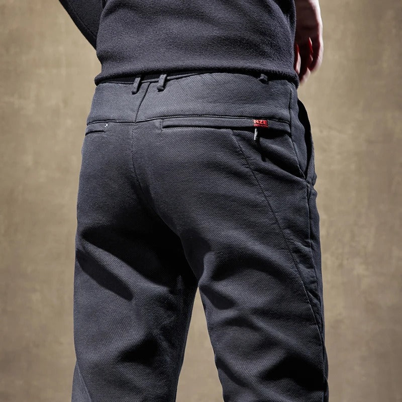 Slim-Fit Cotton Blend Casual Pants for Men | Comfortable Everyday Wear | Available in Multiple Colors