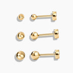 Petite Sphere Flat Back Stud Earrings