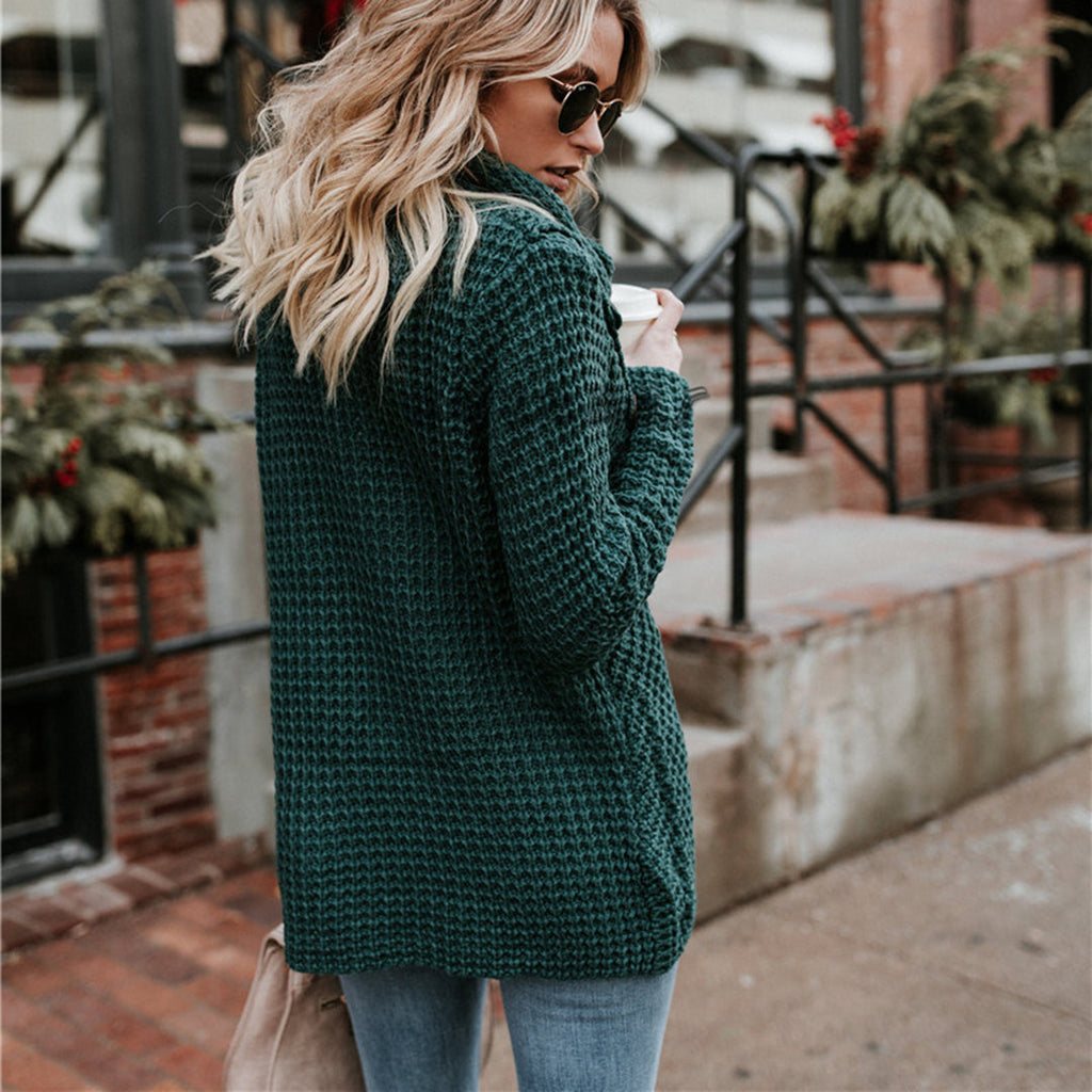 High Neck Wrap Sweater for Women - Soft Knit Design for Casual Wear - Cozy and Warm Winter Apparel