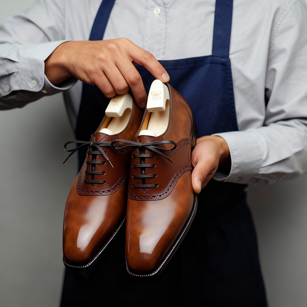 Tan Leather Brogue Oxfords for Men | Classic Dress Shoes for Formal Wear