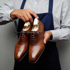 Tan Leather Brogue Oxfords for Men | Classic Dress Shoes for Formal Wear