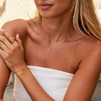 Teardrop Layered Necklace in Blue Opal – Everyday Wear, Gift