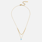 Teardrop Layered Necklace in Blue Opal – Everyday Wear, Gift