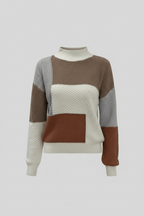 Textured Knit Sweatshirt for Women - Casual Long Sleeve Pullover for Everyday Comfort and Style