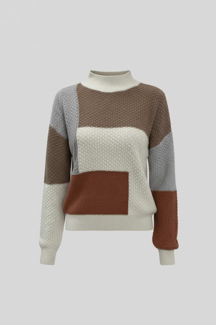 Textured Knit Sweatshirt for Women - Casual Long Sleeve Pullover for Everyday Comfort and Style