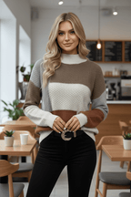 Textured Knit Sweatshirt for Women - Casual Long Sleeve Pullover for Everyday Comfort and Style