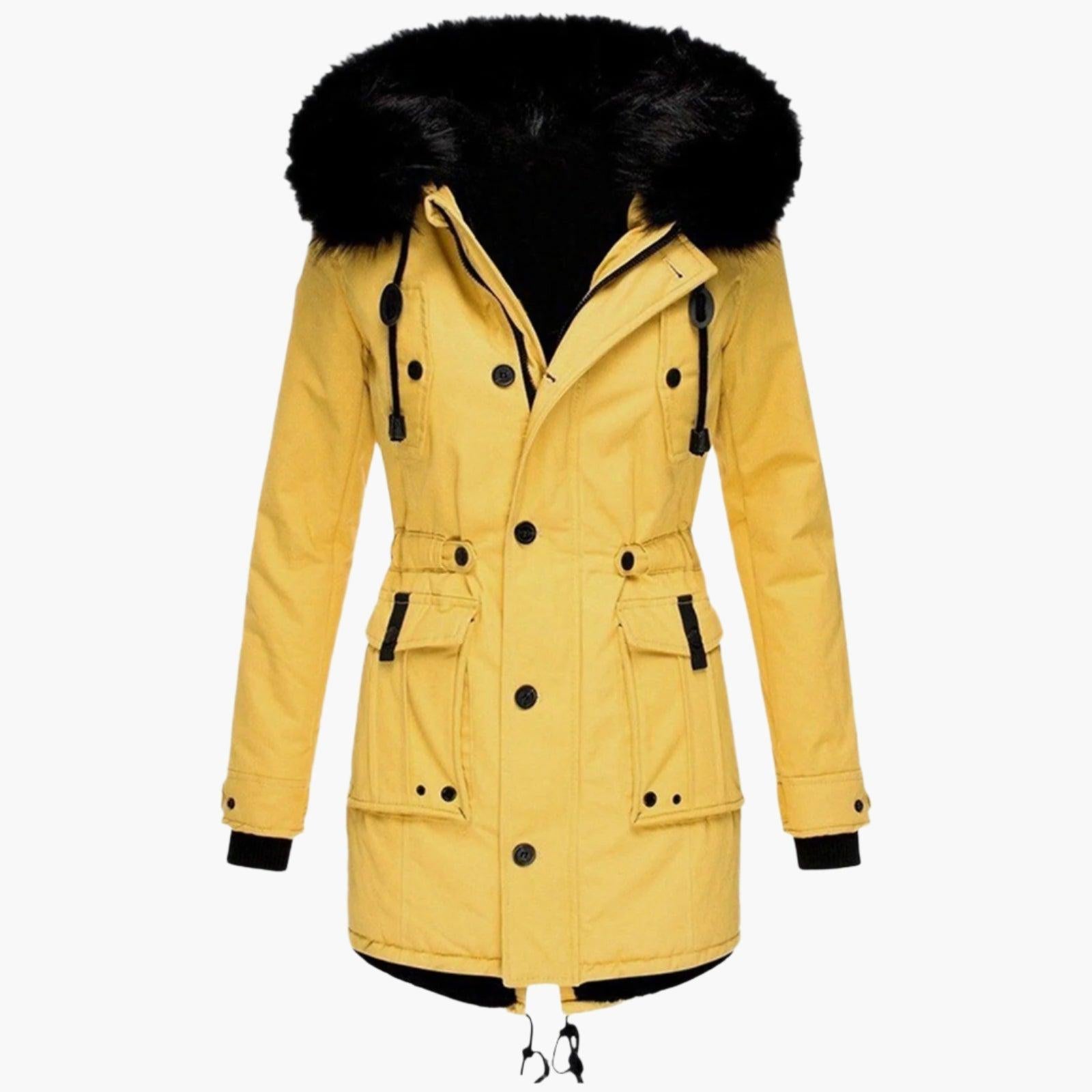 Thick Hooded Parka Coat for Women | Cold Weather Outerwear in Ruby