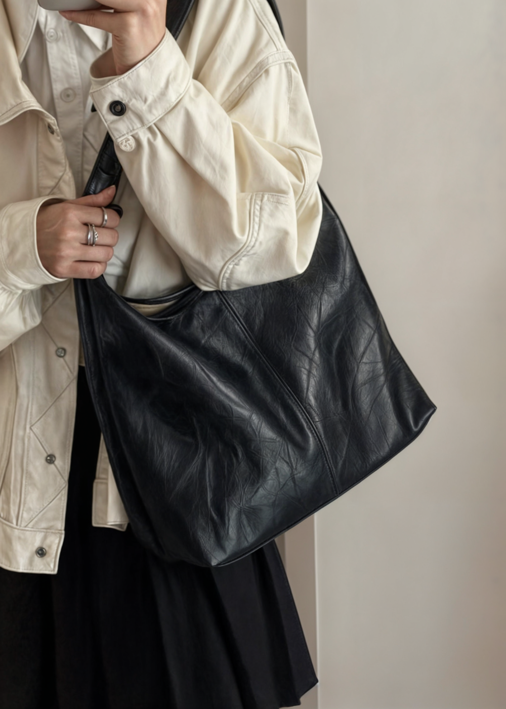 Vegan Leather Tote Bag - Durable Eco-Friendly Handbag - Stylish Everyday Use for Work, Shopping, or Travel