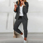 Women's Blazer and Jogger Pants Set | Comfortable Fabric | Casual Chic Outfit for Work or Leisure