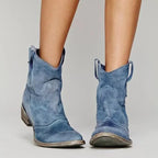 Vintage Western Ankle Boots for Women | Leather | Cowgirl Style | Casual Wear Footwear
