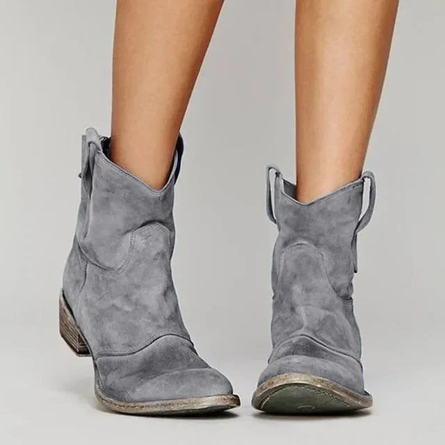 Vintage Western Ankle Boots for Women | Leather | Cowgirl Style | Casual Wear Footwear