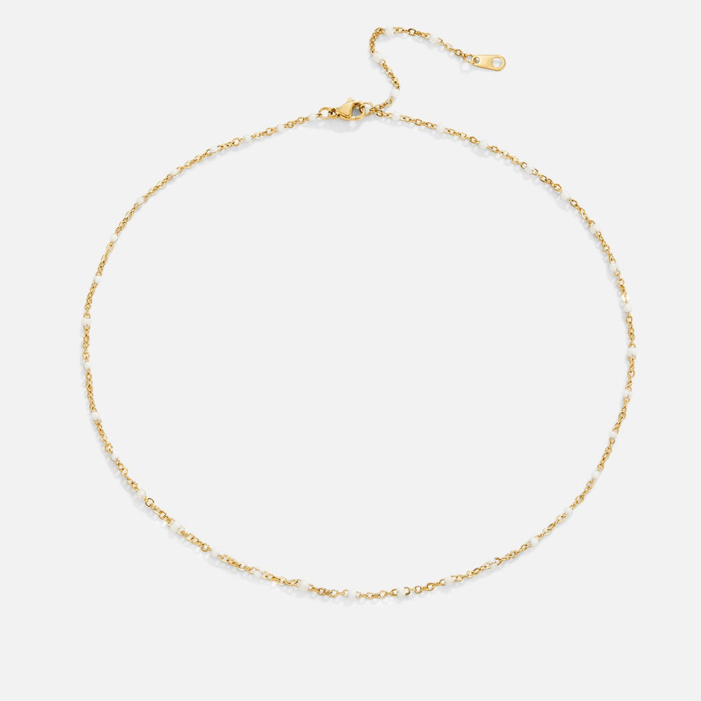 Weißes Perlenhalsband – Alltag, Geschenk