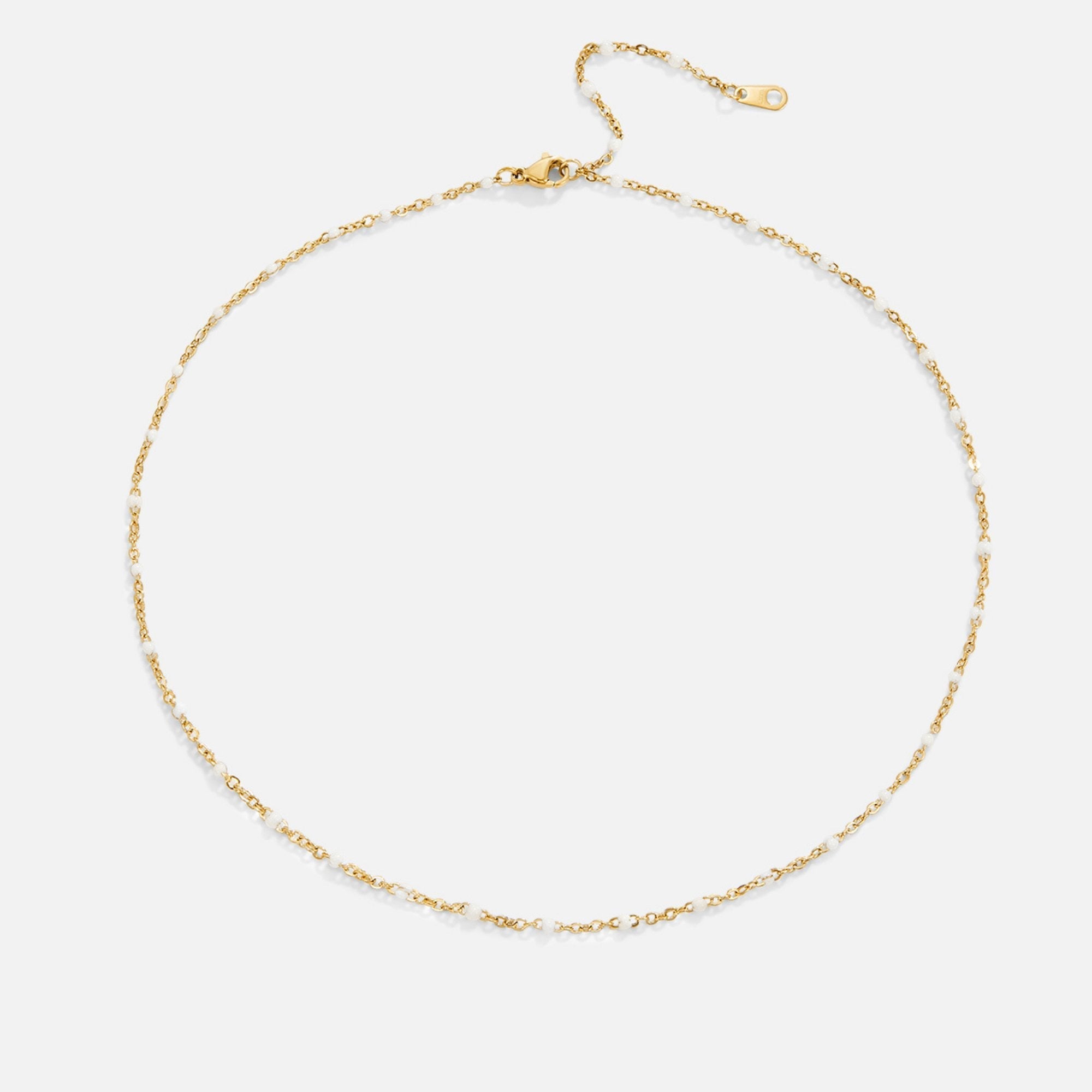 Weißes Perlenhalsband – Alltag, Geschenk