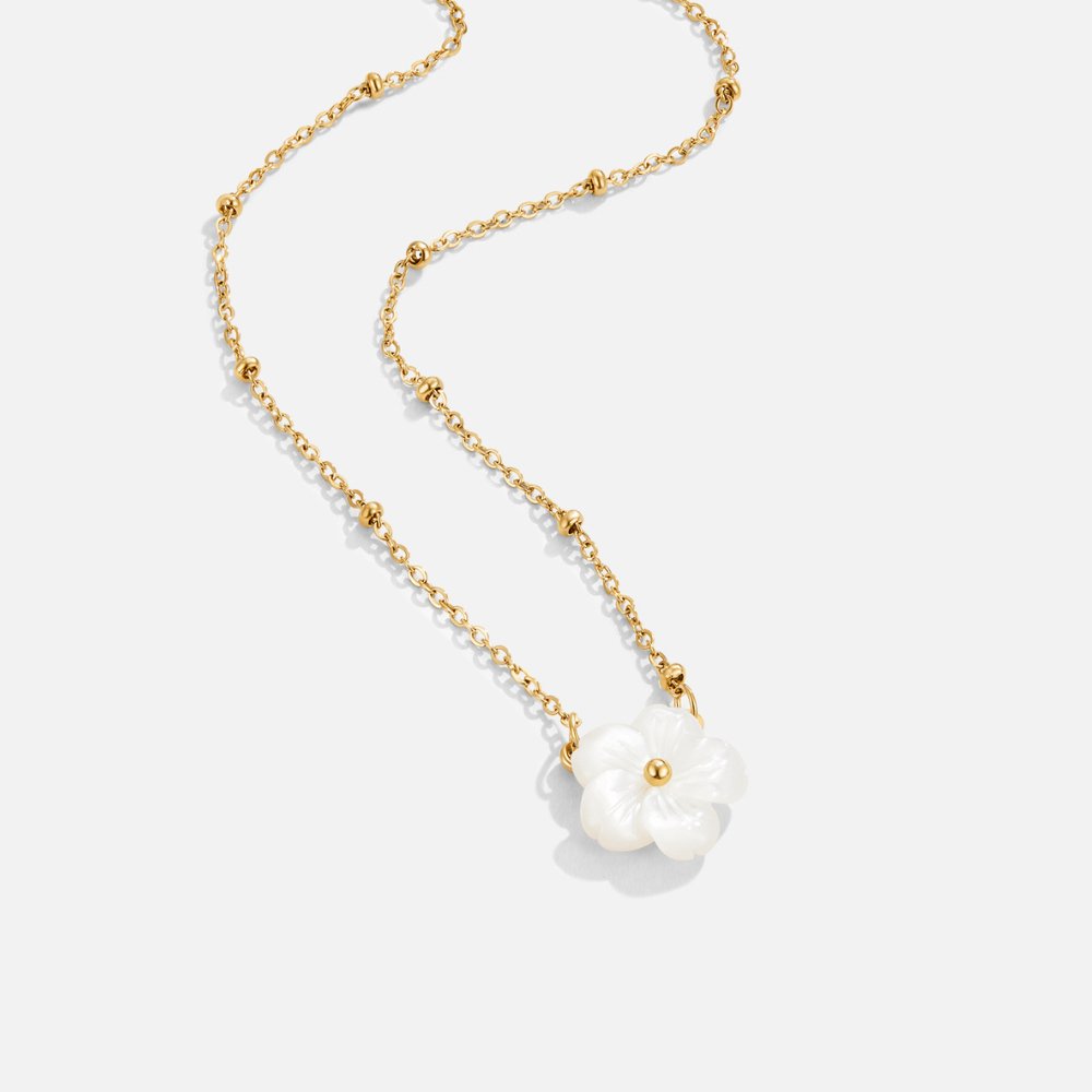 White Blossom Flower Necklace – Gift, Everyday Wear