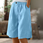 Casual Women's Wide Shorts | Lightweight Cotton Blend | Relaxed Fit | Ideal for Everyday Wear
