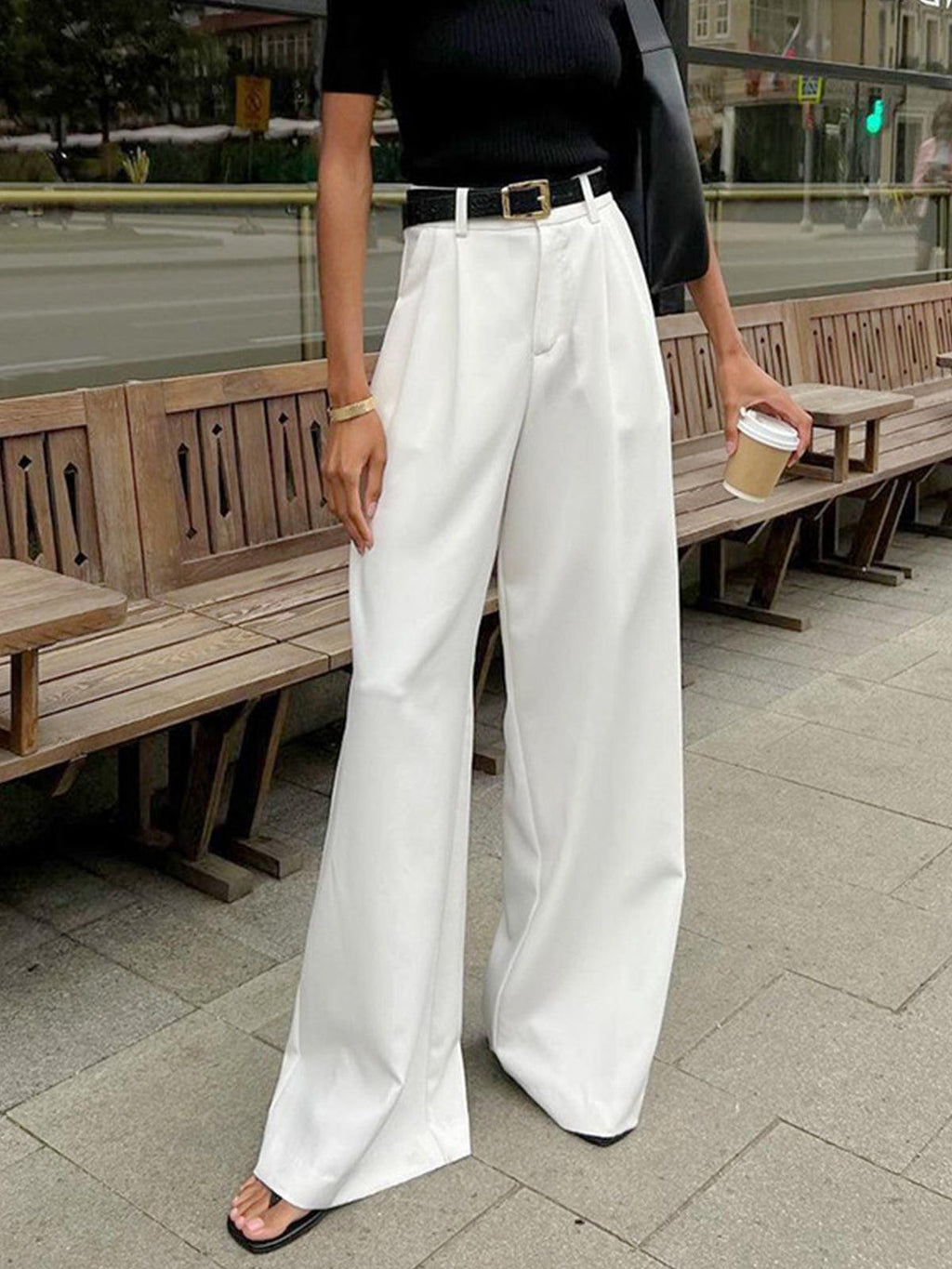 Wide-Leg Trousers for Women | Comfortable Fabric | Relaxed Fit | Office and Casual Wear