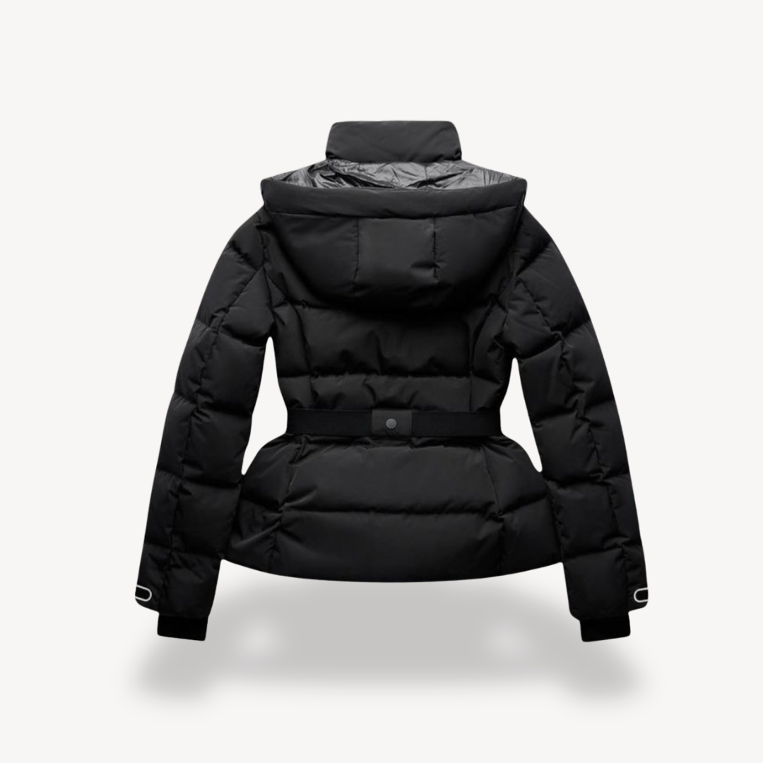 Women's Belted Puffer Jacket - Warm Insulated Outerwear for Cold Weather