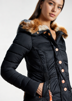Women's Faux Fur Black Coat - Stylish Winter Outerwear for Cold Weather Fashion