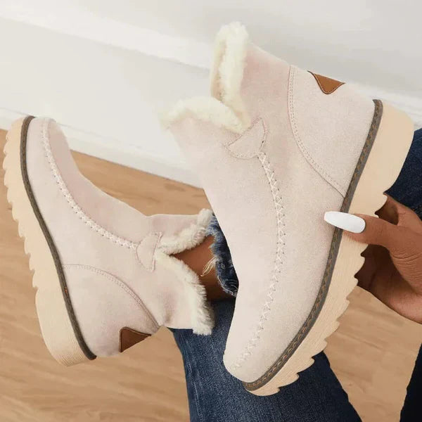 Women's Waterproof Winter Snow Boots - Casual Flat Sole Design for Cold Weather Comfort
