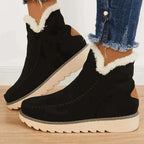 Women's Waterproof Winter Snow Boots - Casual Flat Sole Design for Cold Weather Comfort