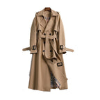 Women's Water-Resistant Double-Breasted Trench Coat with Belt - Classic Everyday Outerwear - Multiple Sizes Available