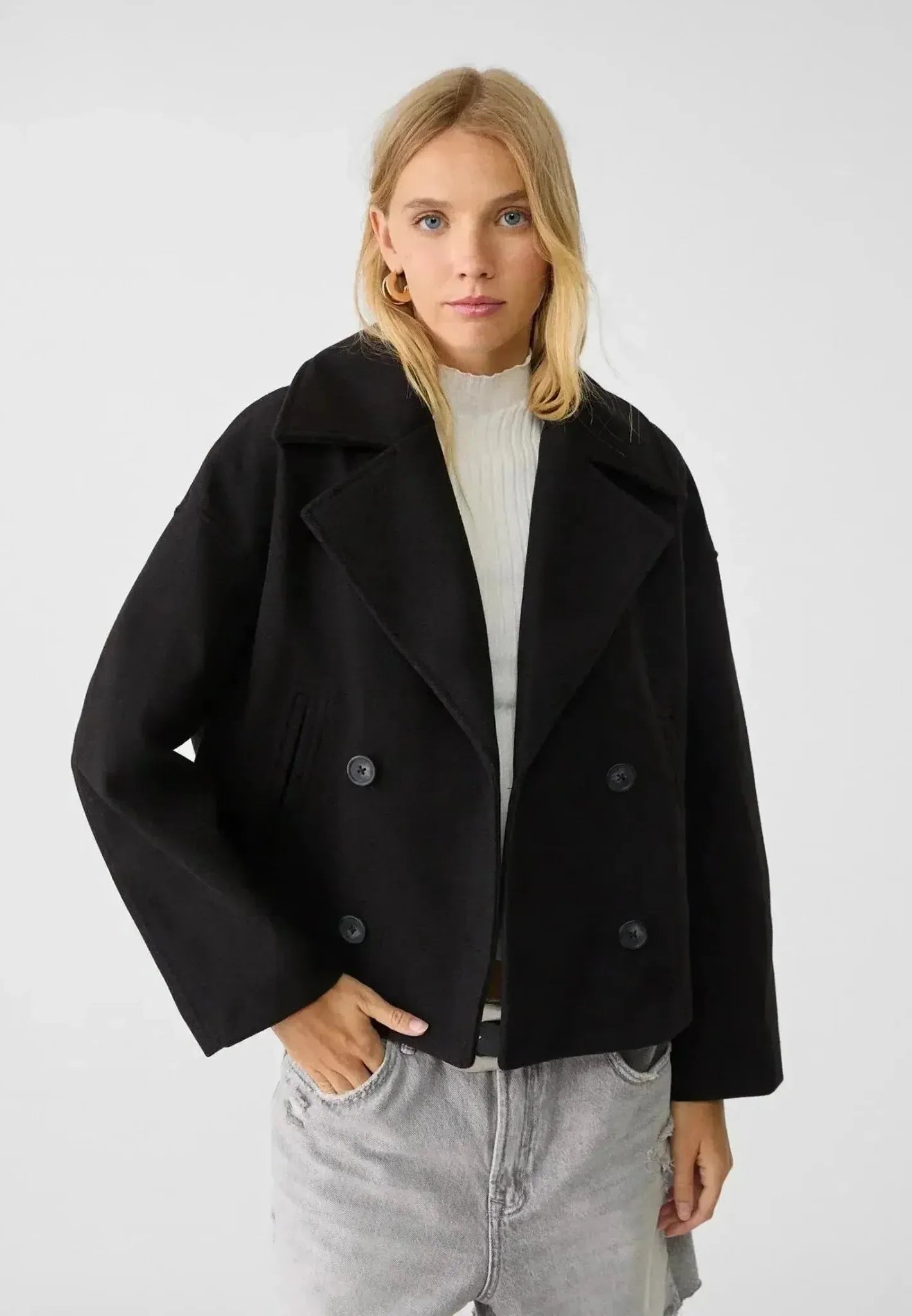 Women's Double-Breasted Blazer Jacket - Tailored Design for Office or Casual Wear - Available in Multiple Colors