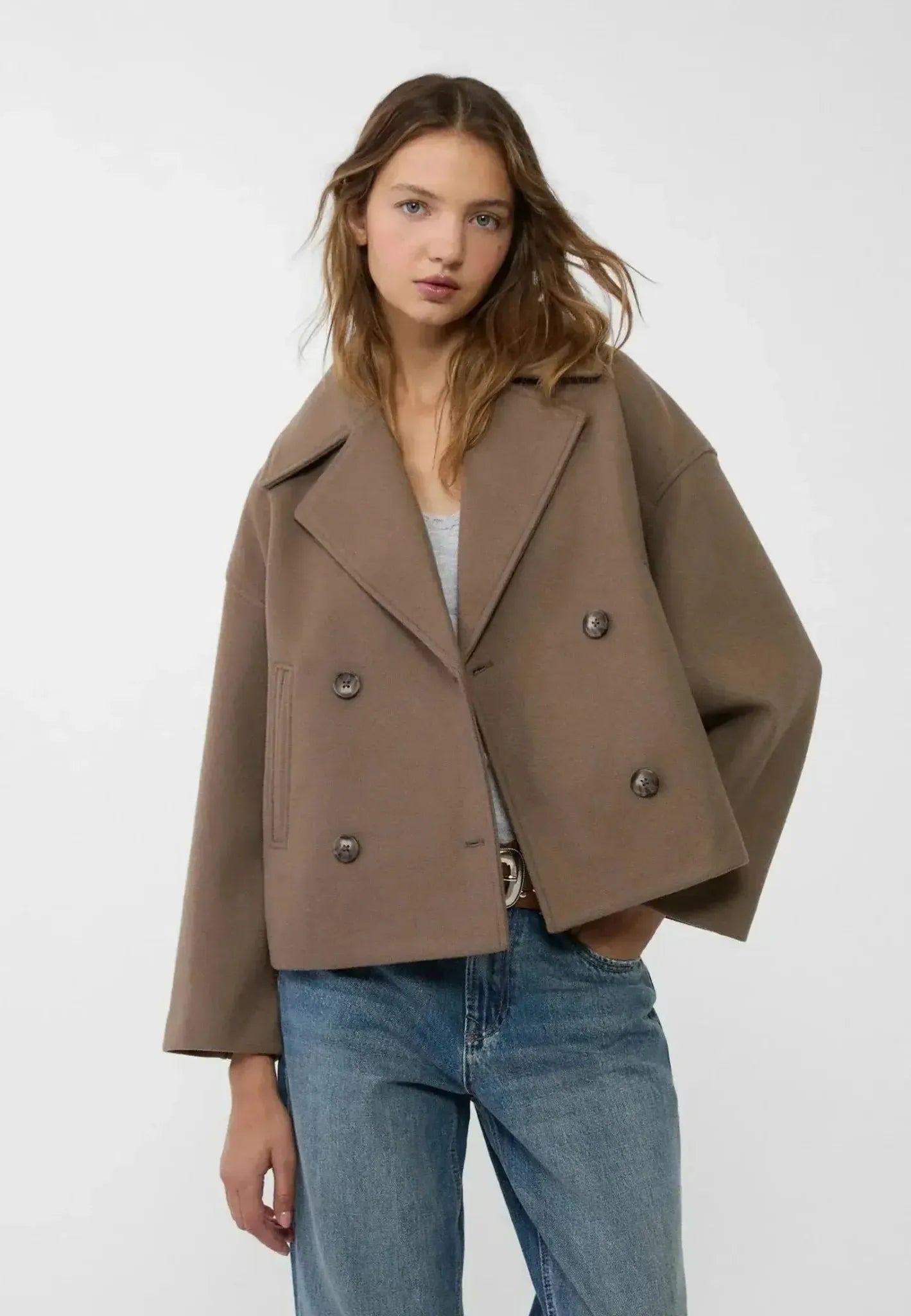 Women's Double-Breasted Blazer Jacket - Tailored Design for Office or Casual Wear - Available in Multiple Colors