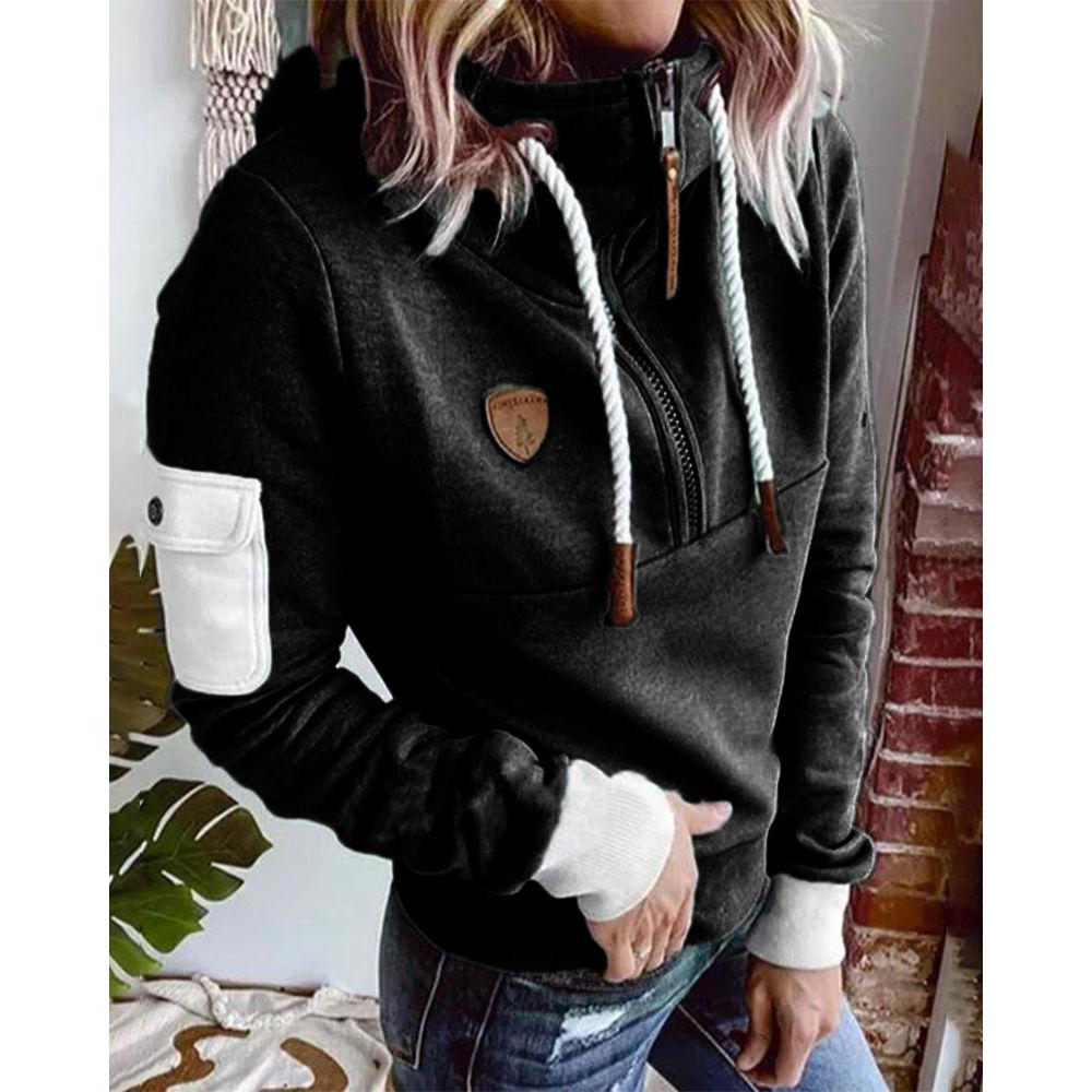 Women's Fleece-Lined Half-Zip Hoodie | Cozy Casual Wear for Cold Weather