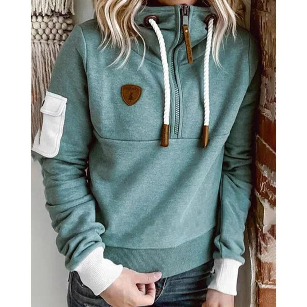 Women's Fleece-Lined Half-Zip Hoodie | Cozy Casual Wear for Cold Weather