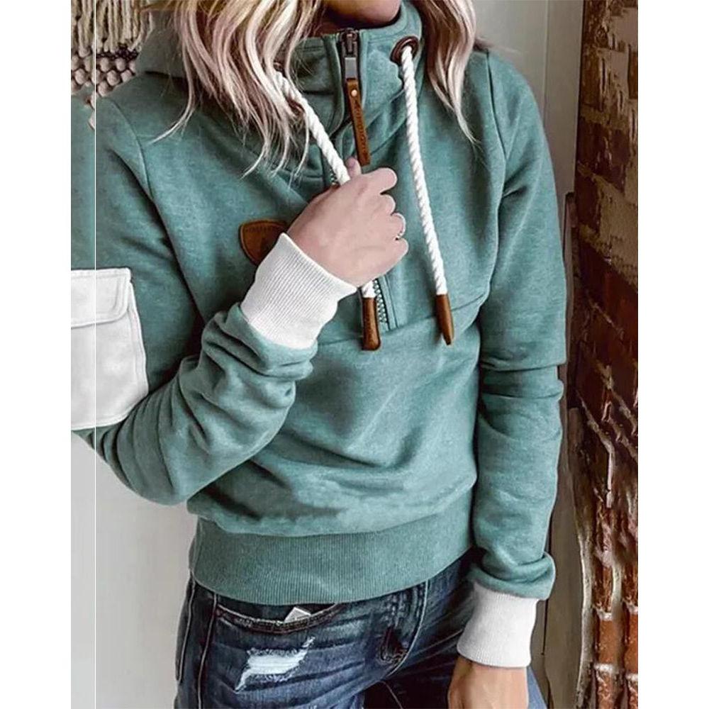 Women's Fleece-Lined Half-Zip Hoodie | Cozy Casual Wear for Cold Weather
