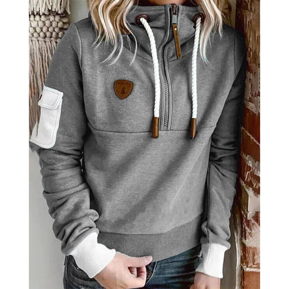 Women's Fleece-Lined Half-Zip Hoodie | Cozy Casual Wear for Cold Weather