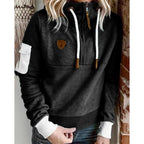 Women's Fleece-Lined Half-Zip Hoodie | Cozy Casual Wear for Cold Weather