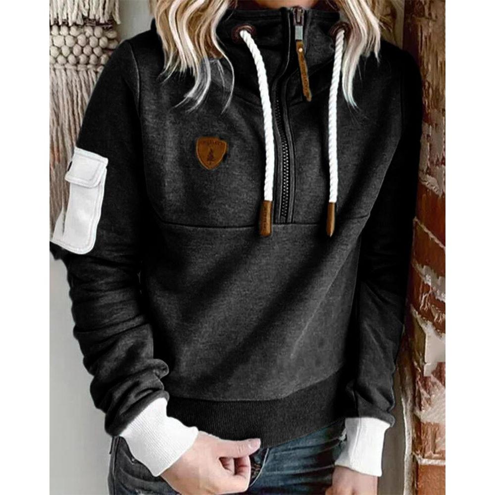 Women's Fleece-Lined Half-Zip Hoodie | Cozy Casual Wear for Cold Weather