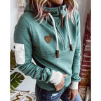 Women's Fleece-Lined Half-Zip Hoodie | Cozy Casual Wear for Cold Weather