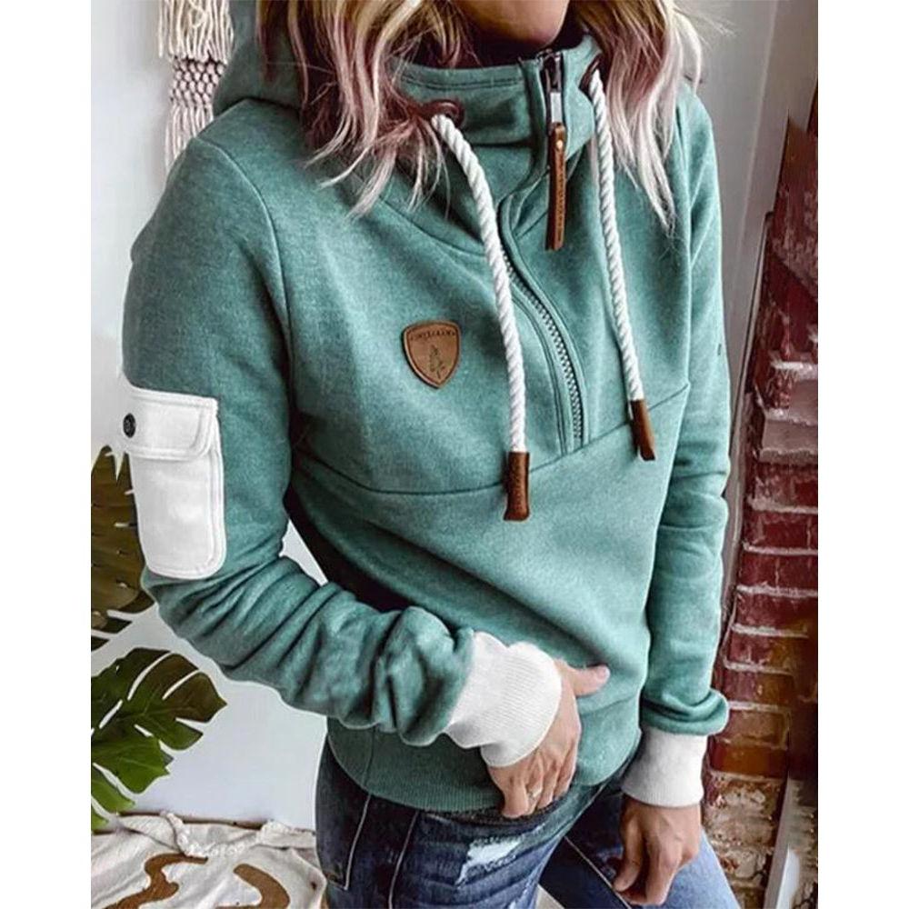 Women's Fleece-Lined Half-Zip Hoodie | Cozy Casual Wear for Cold Weather