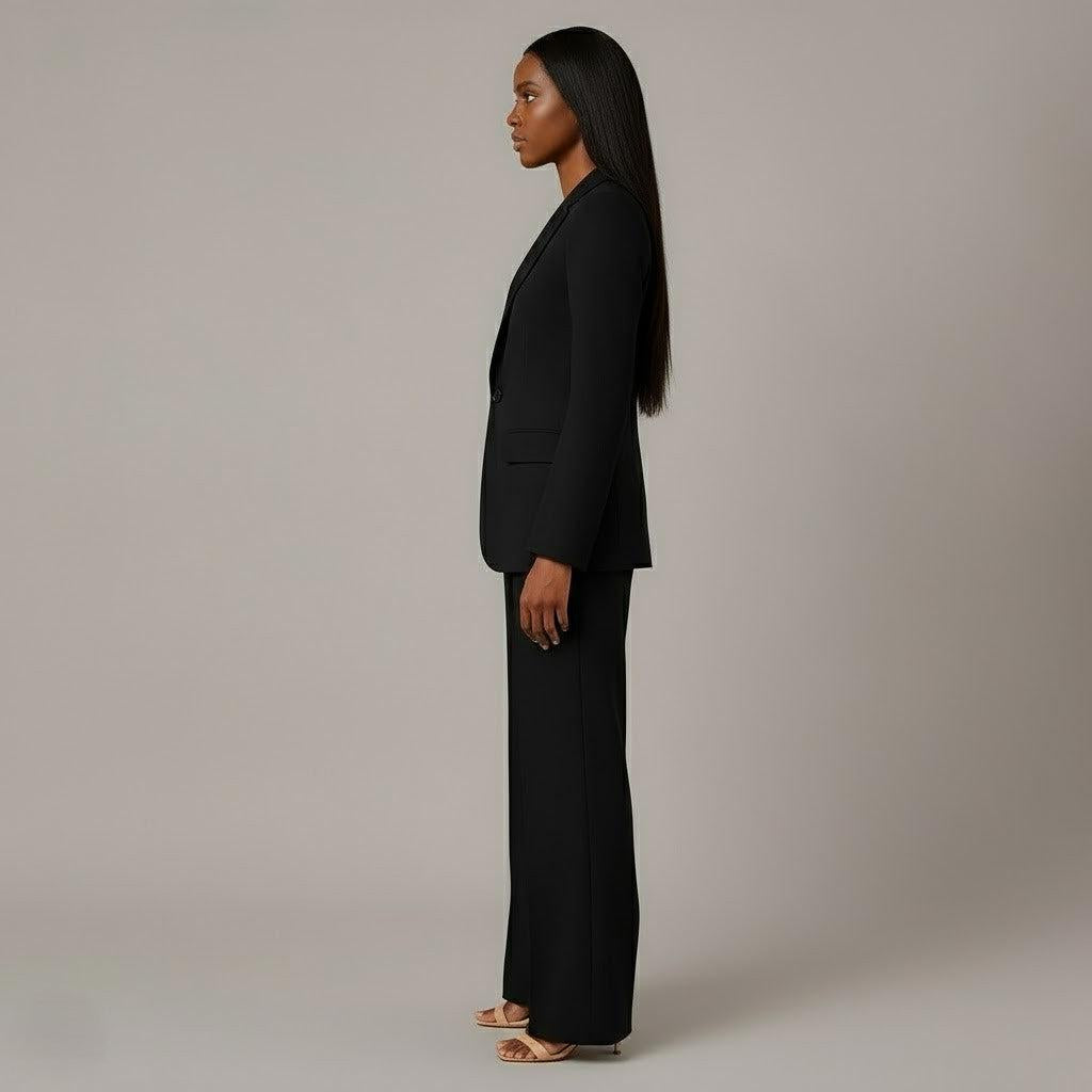 Women's Formal Suit Set - Tailored Blazer and Trousers - Office/Business Attire
