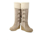 Women's Insulated Fur Lined Wedge Boots | Cozy Winter Footwear for Cold Weather | Stylish and Comfortable Design