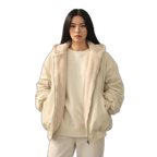 Women's Insulated Hooded Winter Jacket - Warm Short Coat for Cold Weather Protection and Outdoor Activities