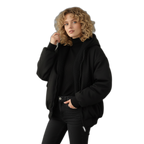 Women's Insulated Hooded Winter Jacket - Warm Short Coat for Cold Weather Protection and Outdoor Activities